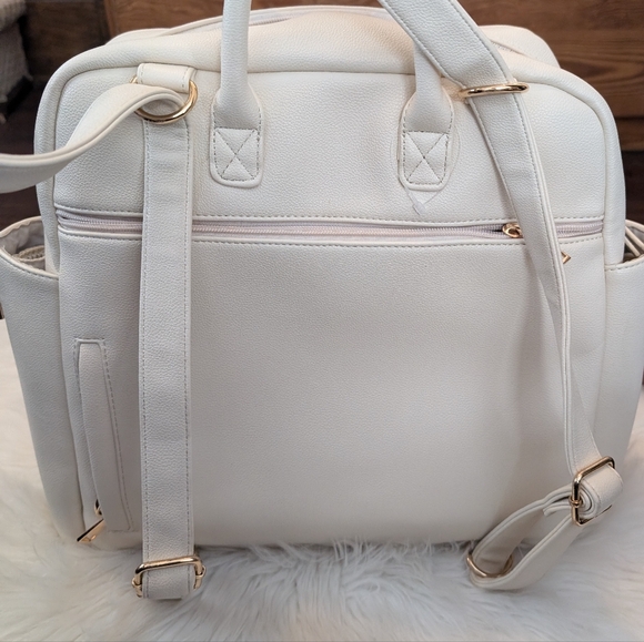 Ayla & Co Full-Size Diaper Bag Backpack White Ivory - Picture 7 of 15